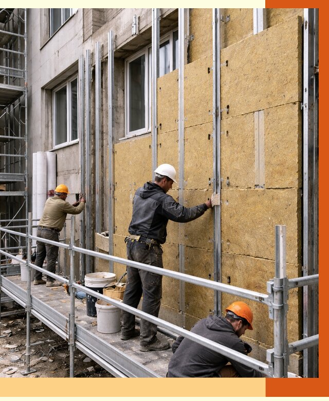 Утепление вентилируемого фасада в Екатеринбурге от 5739 руб/м2 — монтаж и утепление вентфасад | ТепломастерКтр